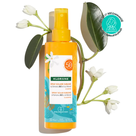 Klorane Spray Solaire Sublime SPF 50  Hydratant, rafraîchissant, protecteur - Tamanu BIO et Monoï 200 ml