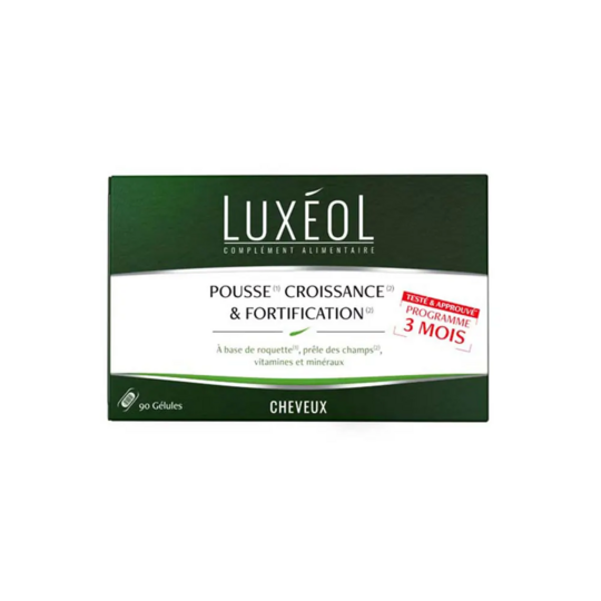 Luxéol pousse croissance et fortification 90 gélules – Stimule la pousse, renforce le cheveu et améliore la densité