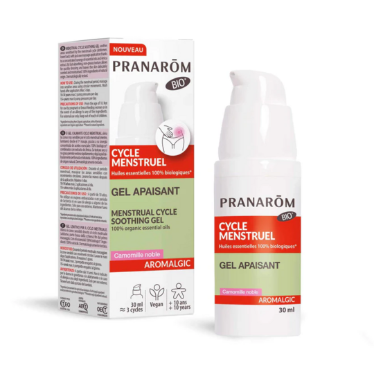 Pranarôm Aromalgic gel apaisant cycle menstruel bio 30 ml — soin naturel inconforts règles