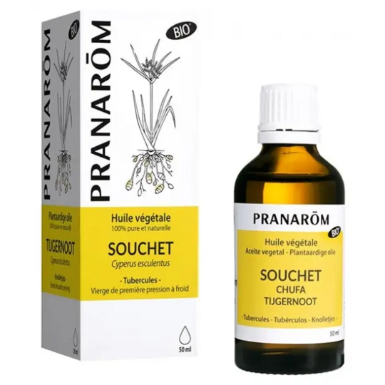 Pranarôm Huile végétale souchet bio 50 ml — soin ralentisseur repousse poils