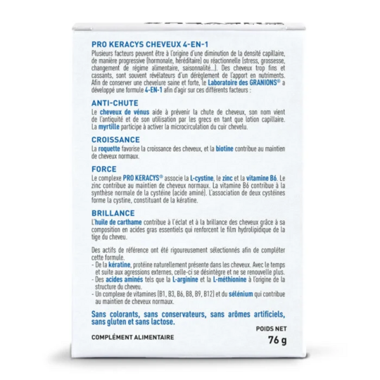 Granions Pro Keracys Cheveux 4 en 1 3 x 90 comprimés chute de cheveux - 3 mois