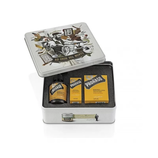 Proraso Coffret Barbe Wood & Spice – Shampoing, Baume et Huile pour la Barbe