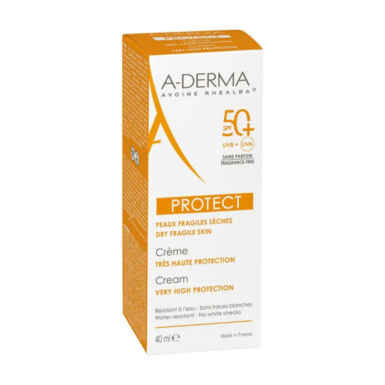 A-Derma Protect Crème Sans Parfum SPF50+ Peaux Fragiles Sèches 40 ml