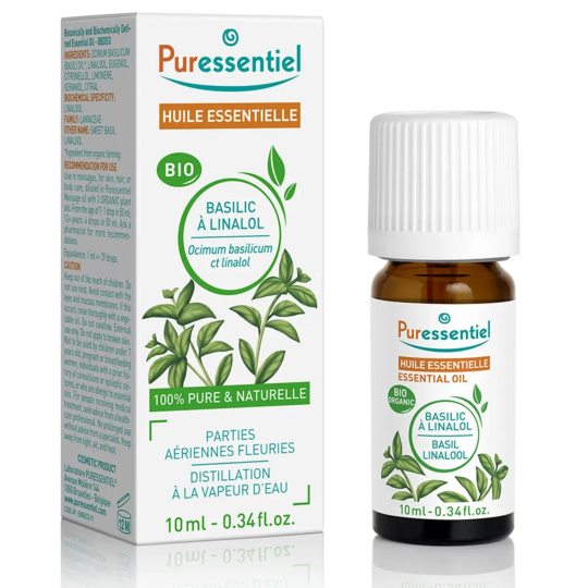 Puressentiel Huile essentielle basilic à linalol bio 10 ml — soin apaisant et purifiant