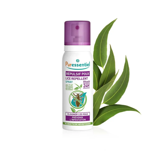 Puressentiel Anti-poux spray répulsif poux 2x75ml – prévention quotidienne infestation