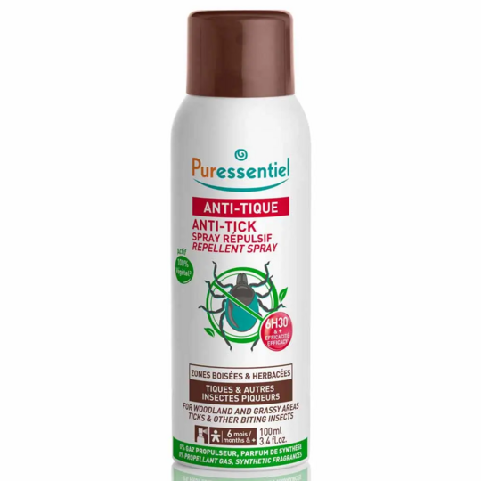Puressentiel Anti-tique spray répulsif 100 ml – répulsif naturel tiques
