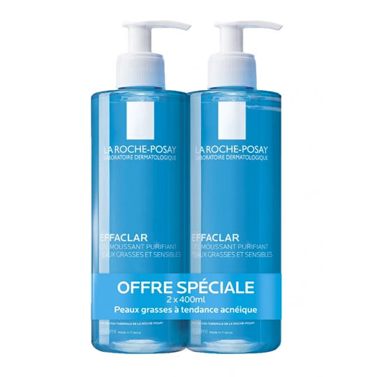 La Roche-Posay Effaclar gel moussant nettoyant purifiant 2 x 400 ml