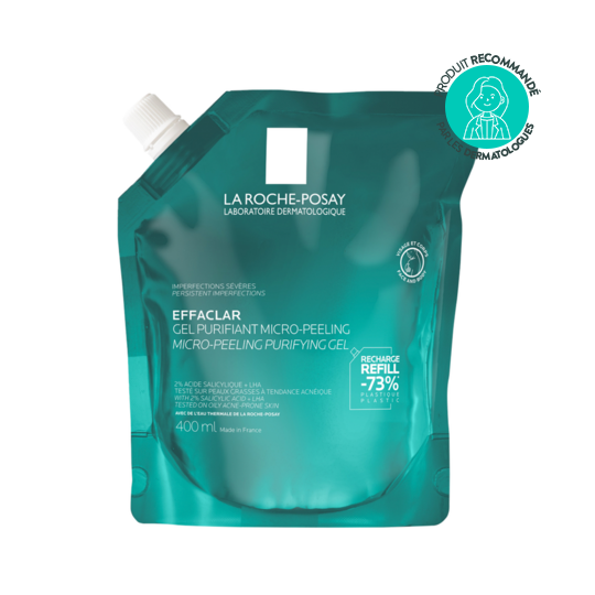 La Roche-Posay Effaclar gel nettoyant micro-peeling anti-imperfections – éco-recharge 400 ml