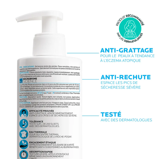 La roche-posay lipikar ap+m crème light anti-irritations 400 ml peaux à tendance eczéma