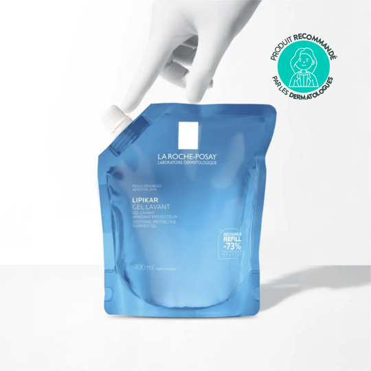 La roche-posay lipikar recharge gel lavant apaisant et protecteur peaux sèches et sensibles 400 ml nettoyant doux & confort cutané