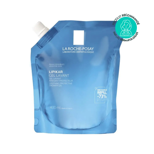 La roche-posay lipikar recharge gel lavant apaisant et protecteur peaux sèches et sensibles 400 ml nettoyant doux & confort cutané