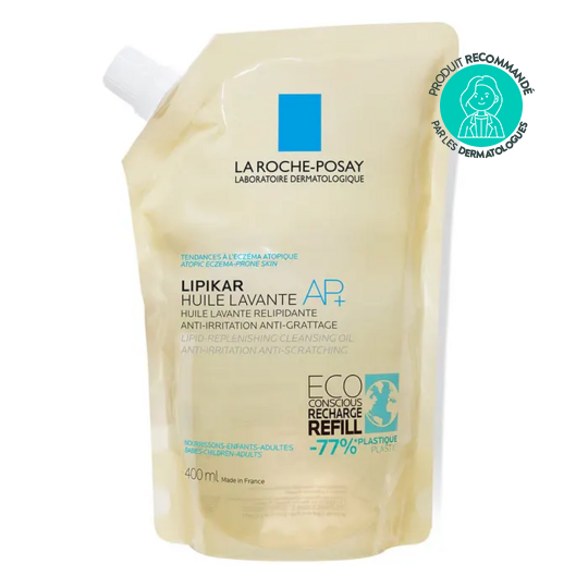 La roche-posay lipikar huile lavante ap+ eco recharge 400 ml peaux à tendance eczéma atopique