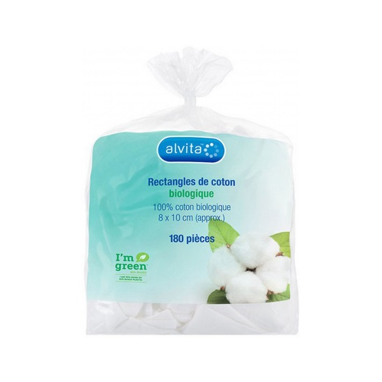 Rectangles de Coton Bio - 180 Pièces
