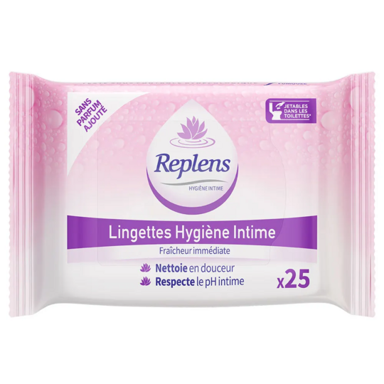 Replens Lingettes Hygiène Intime 25 lingettes – Fraîcheur & confort au quotidien