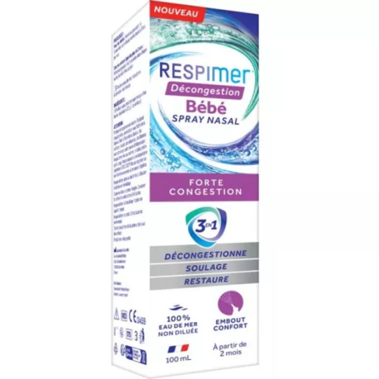 Respimer décongestion bébé spray nasal 3en1 forte congestion 100 ml nez bouché nourrisson