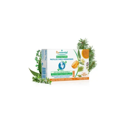 Puressentiel Pastilles Respiratoire aux 3 miels aromatiques 18 pastilles