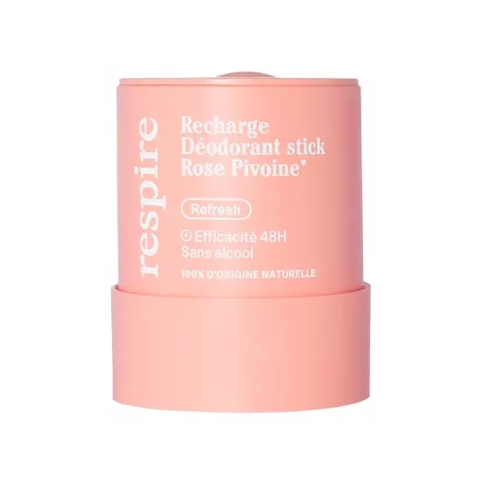 Respire Recharge Déodorant stick rose pivoine 50 g – déodorant efficacité 48 h