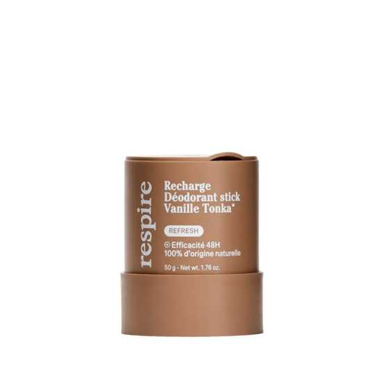 Respire Recharge déodorant efficacité 48h vanille tonka 50 g – déodorant naturel stick