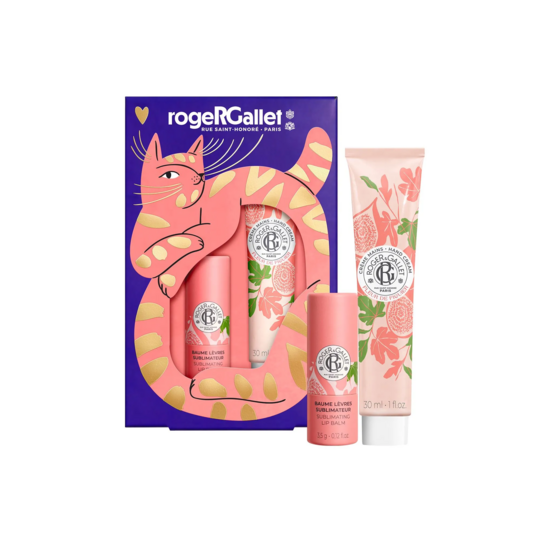 Roger & Gallet coffret Fleur de Figuier baume lèvres 3,5 g et crème mains 30 ml — duo nourrissant