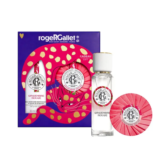 Roger & Gallet Coffret Noël gingembre rouge – duo parfumé eau 30 ml et savon 100 g offert