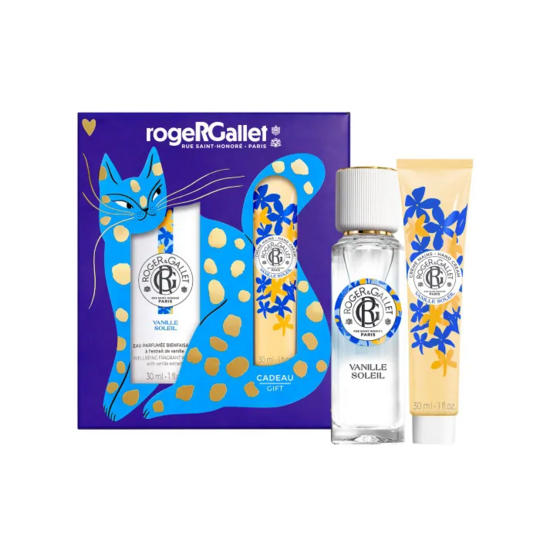 Roger & Gallet Coffret noël Vanille Soleil – duo eau parfumée 30 ml et crème mains 30 ml offerte