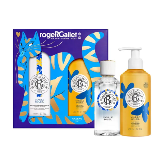Roger & Gallet Coffret Noël vanille soleil – rituel parfumé eau 100 ml et lait corps 250 ml offert