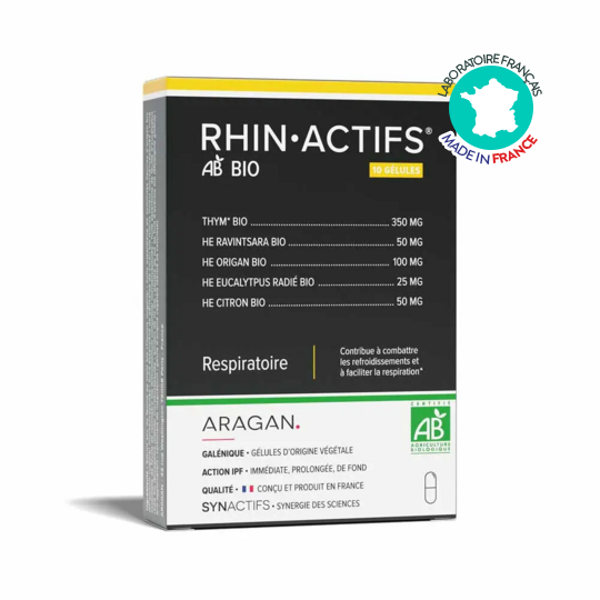 Aragan SynActifs RhinActifs Bio Respiratoire 10 gélules – Confort respiratoire et défenses naturelles