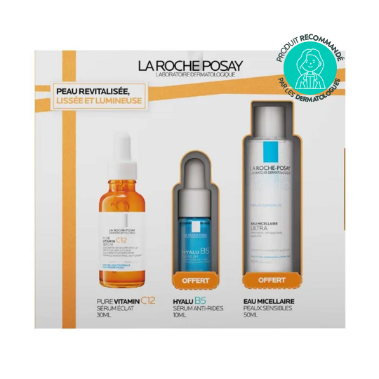 La Roche-Posay Pure Vitamin C12 Coffret Sérum Éclat Anti-rides & Hyalu B5 Suractivé 10ml + Eau Micellaire 50ml — Anti-oxydant & peau lumineuse