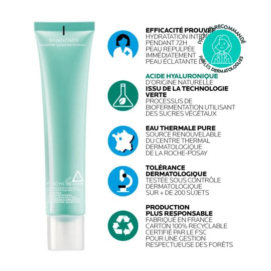 La Roche-Posay Hydraphase HA Légère 40 ml, Crème hydratante à l'acide hyaluronique