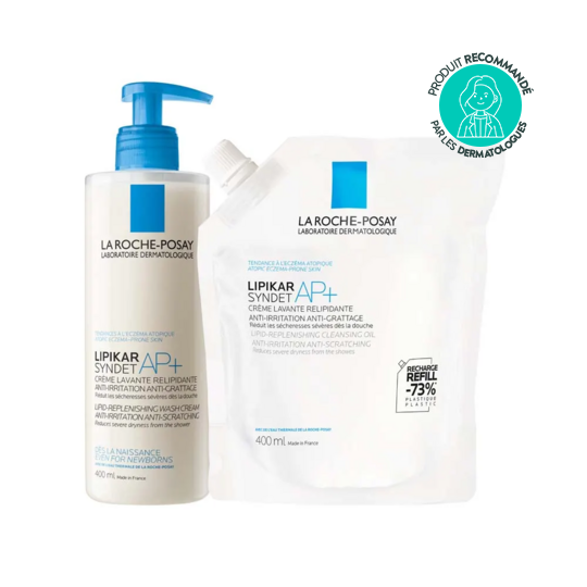 La Roche-Posay Lipikar Crème Lavante Relipidante & Recharge 2x400 ml – Peaux sèches à tendance atopique
