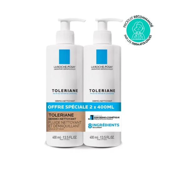 La Roche-Posay Toleriane Dermo-nettoyant Fluide Nettoyant Démaquillant 2 x 400ml