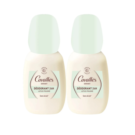 Cavaillès déodorant enfant lotus poudré spray 2x75 ml — protection premières transpirations