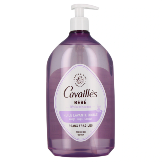 Cavaillès Bébé huile lavante douce 1 L — nettoyant sans savon visage corps et cheveux