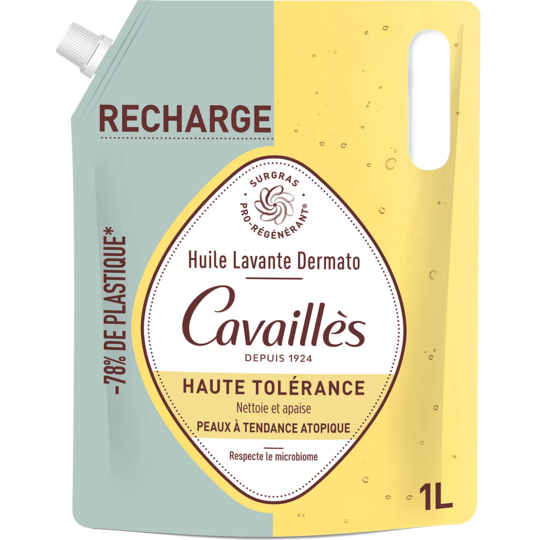 Cavaillès recharge huile lavante dermato UHT 1l – eco-recharge lavante peaux atopiques