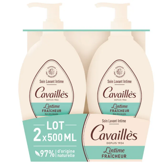 Cavaillès Intime Soin lavant naturel fraîcheur 2x500ml hygiène intime quotidienne