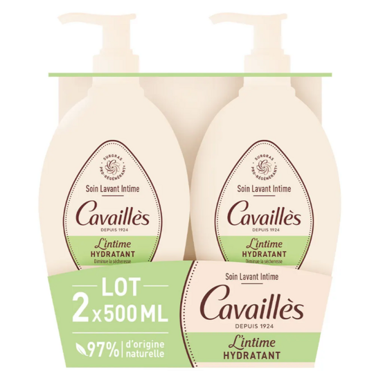 Cavaillès Intime Soin Lavant Hydratant Sécheresse 2x500ml hygiène intime douceur