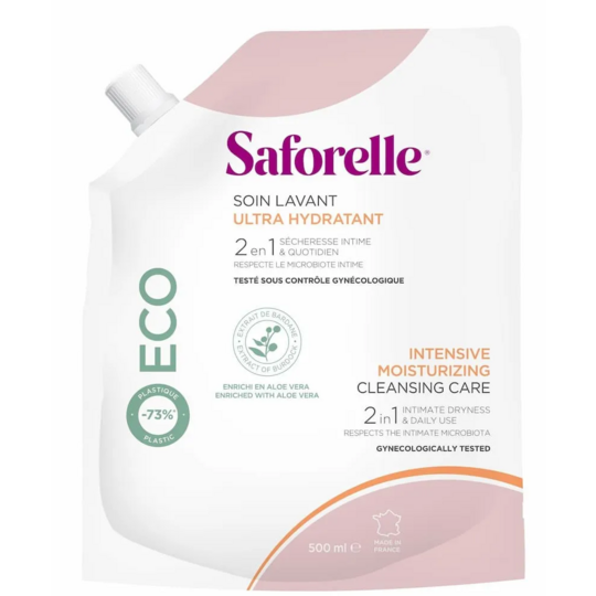 Saforelle Soin lavant intime ultra hydratant recharge 500 ml — hygiène sécheresse intime