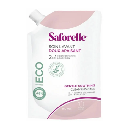 Saforelle Soin Lavant Doux Intime et Corporelle Eco-Recharge 400 ml