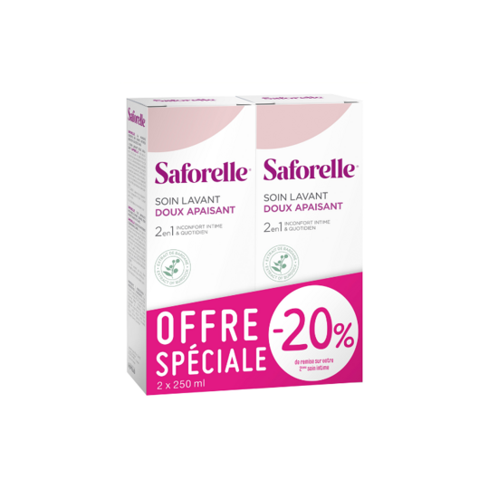 Saforelle Soin Lavant Doux Intime et Corporelle 2 x 250 ml