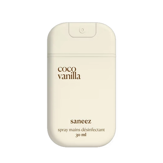 Saneez Spray Mains Désinfectant Coco Vanilla 30 ml – Désinfection des mains sans rinçage au parfum coco vanille