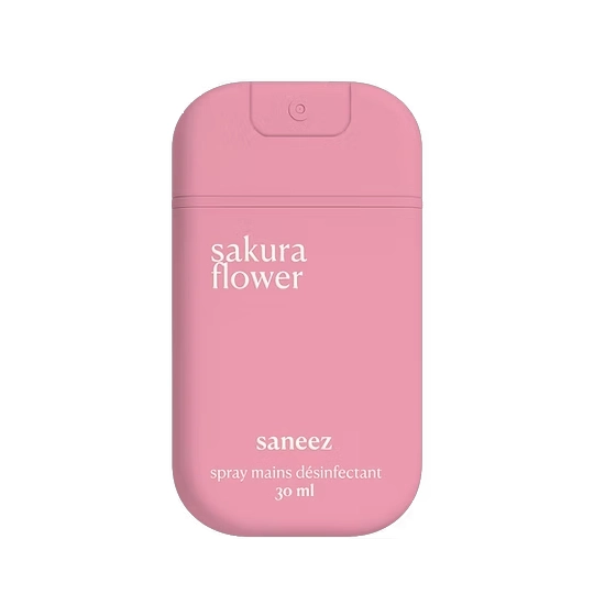 Saneez Spray Mains Désinfectant Sakura Flower 30 ml – Désinfection des mains sans rinçage au parfum fleur de cerisier
