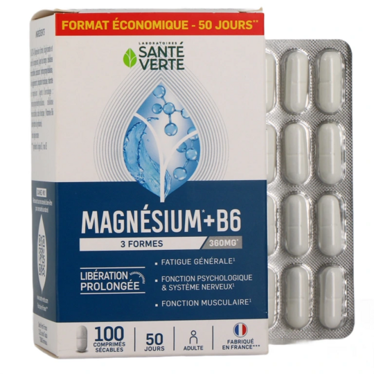 Santé Verte Magnésium + B6 360 mg 100 comprimés – fatigue et équilibre nerveux
