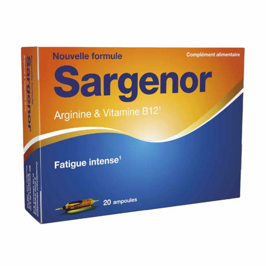 Sargenor Arginine & Vitamine B12 20 ampoules buvables 10 ml – Fatigue et énergie