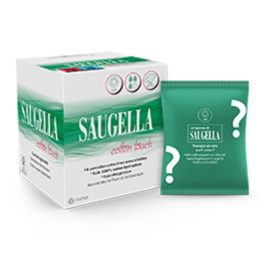 Saugella Cotton Touch Jour 14 Serviettes Extra-Fines avec Ailettes