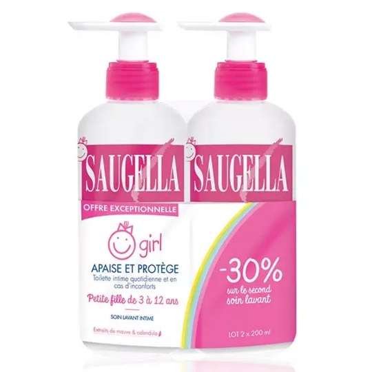 Saugella Girl Soin Lavant Intime pour jeune fille 2 x 200ml