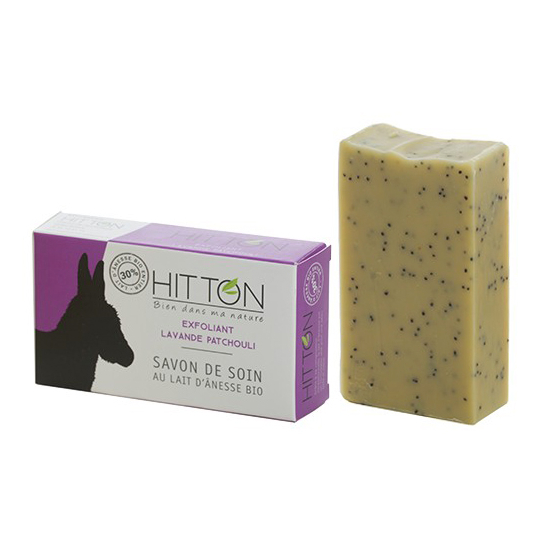 Savon de Soin 30% de Lait d'Ânesse Bio - Exfoliant Lavande Patchouli