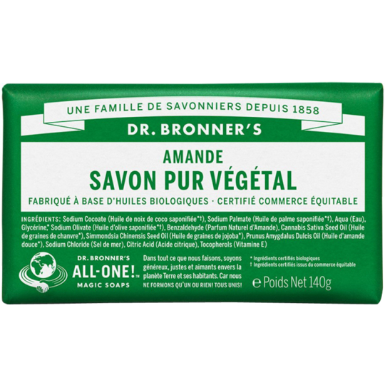 Savon Pur Végétal Solide Amande - 140 g
