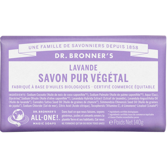 Savon Pur Végétal Solide Lavande - 140 g