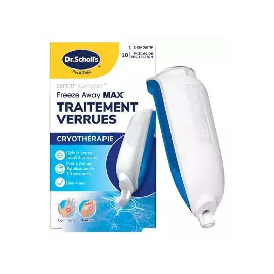 Scholl Traitement verrues pieds et mains cryothérapie — kit applicateur ciblé patchs de protection
