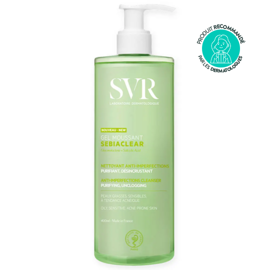 SVR Sebiaclear Gel Moussant Nettoyant sans savon purifiant et désincrustant 400 ml